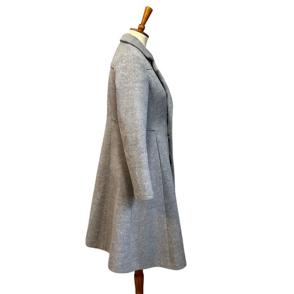 Gray Wool Blend Double Breasted Fit & Flare A-Line Swing Coat, Size S - Picture 6 of 8
